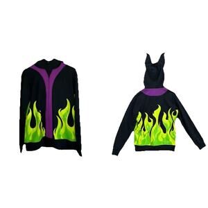 Women's Black and Green Flame Hoodie